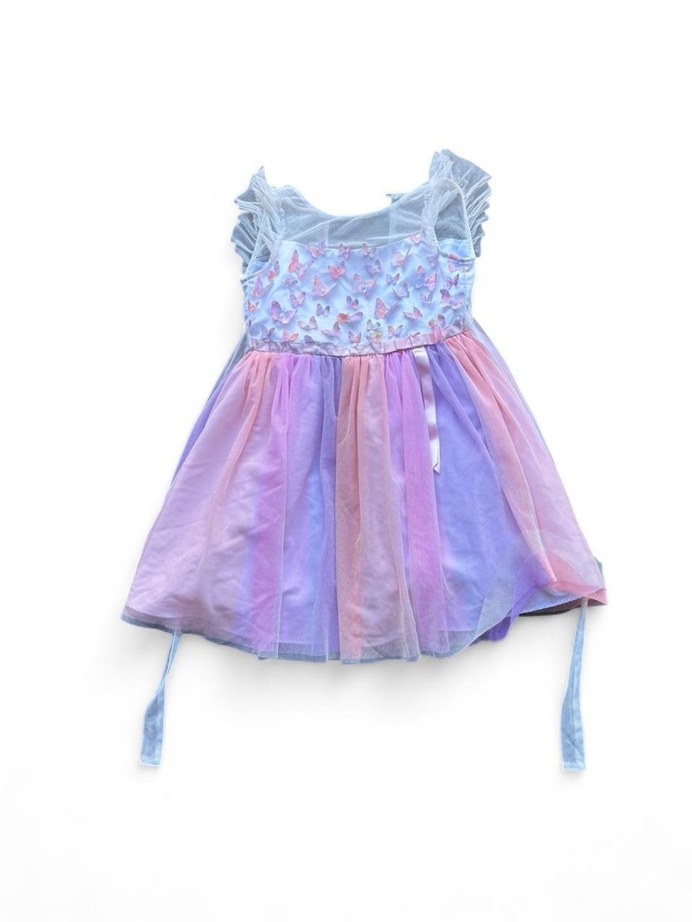 ✨Pastel pink and purple fairy dress with ruffles and butterflies. Size: 7 years✨